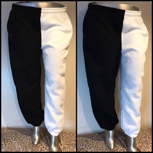 Pants - Plus Black/White Double Sided Joggers